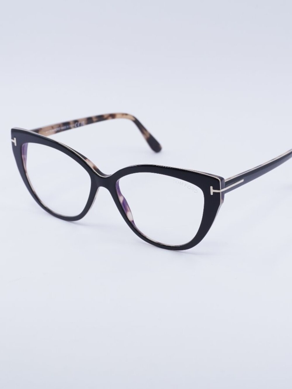 Tom Ford FT5673-B 005 Eyeglasses Black 54mm Cat Eye Frame, Blue Light Block